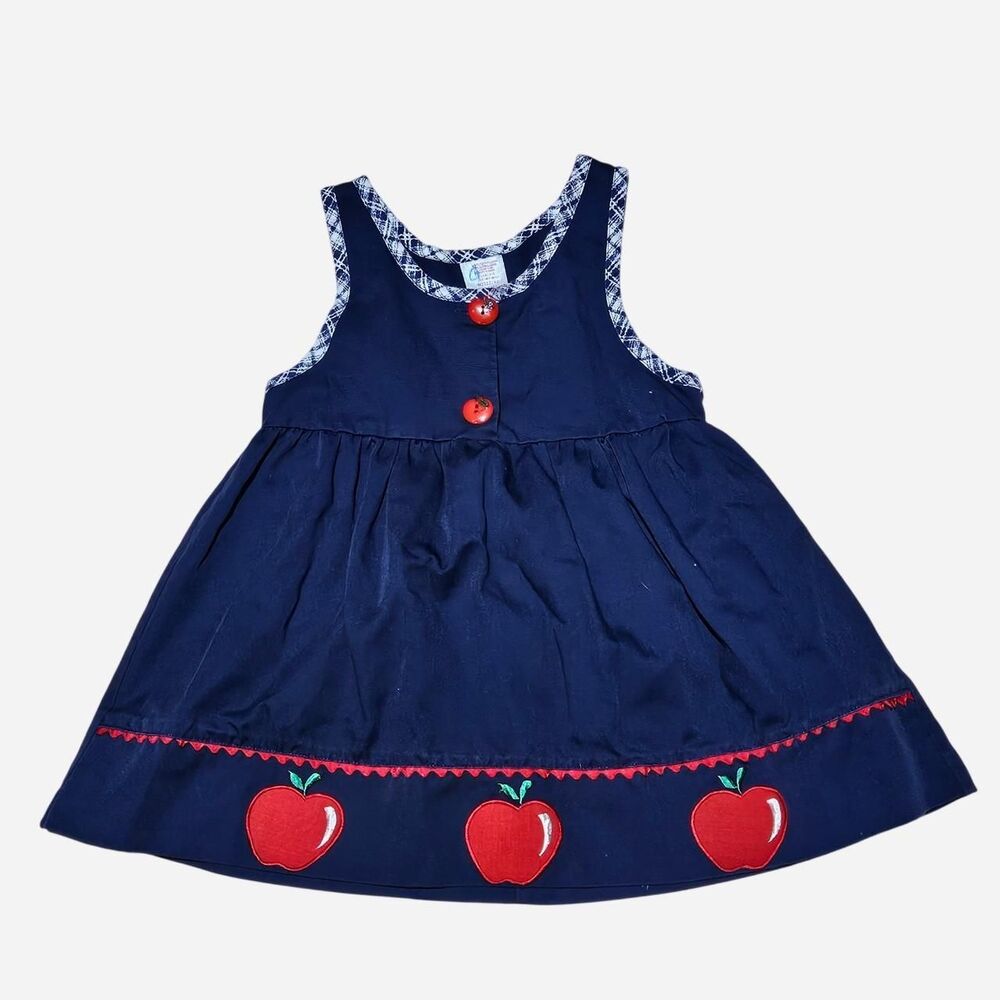 vintage 4T navy apple dress